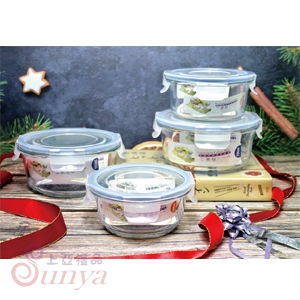 R-100-4 四入密扣式玻璃禮盒組(圓)