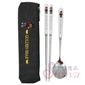 王樣黃金熊環保餐具組(鐵灰)