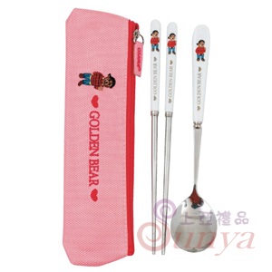 王樣黃金熊環保餐具組(粉紅)