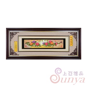 20A188-01浮雕版畫146框-花開富貴
