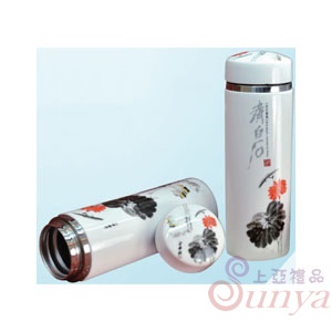 QBS-6628B齊白石雙層真空保溫瓶(荷花鴛鴦)