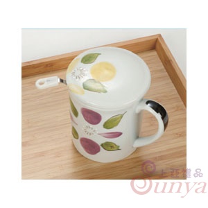 日式手繪泡茶蓋杯組-山茶花