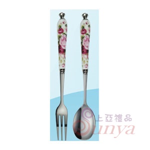GW-3212紅玫瑰叉匙組(附鑽)