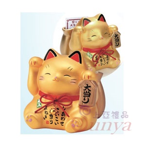7423彩繪大當招財貓-金