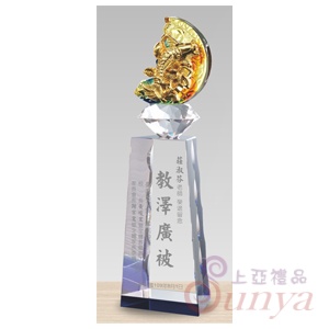 PX-008 琉璃金水晶獎座