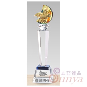 PX-010-L 琉璃金水晶獎座