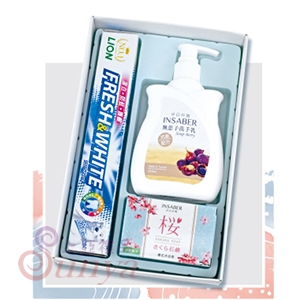 ES-111 香皂75g、洗手乳250ml、獅王牙膏200g