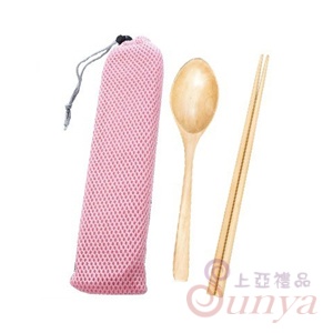 PLA-9396 束口袋＋木筷＋木湯匙