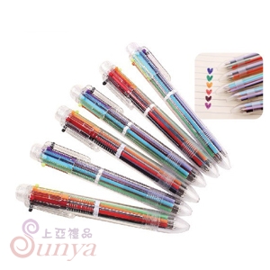 PEN-1238 透明桿六色原子筆
