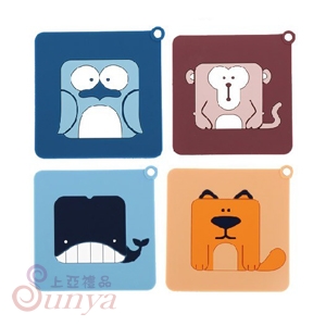 ART-0401 四方動物造型杯墊