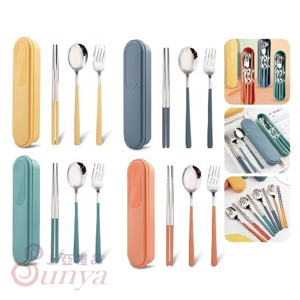 PLA-9401莫蘭迪304不鏽鋼餐具組