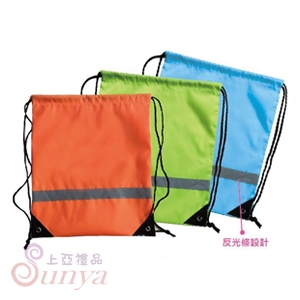 BAG-8697 反光條束口尼龍背包