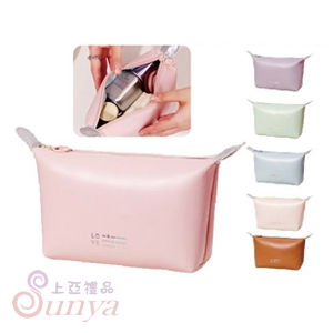 BAG-8816 純色皮質化妝包