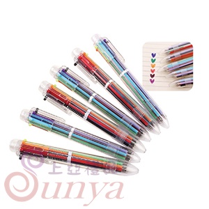 PEN-1238 透明桿六色原子筆