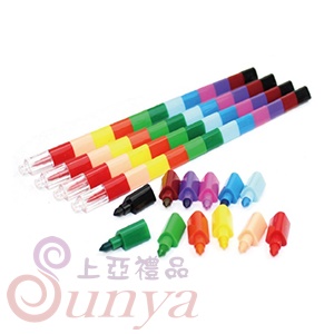 PEN-1242 12色積木三角彩虹筆