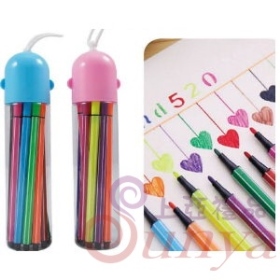 HU03 12色桶裝水洗式彩色筆