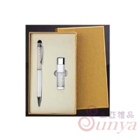 8G彩晶USB+筆(白)
