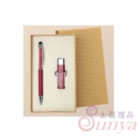 32G彩晶USB+筆(紅)