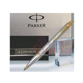 PK0113經典亮鉻金夾原子筆+時尚名片盒