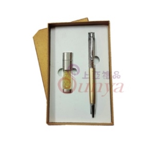 8G彩晶USB+筆(黃)