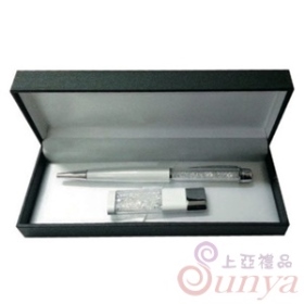 晶鑽原子筆(白色)8G金鑽USB