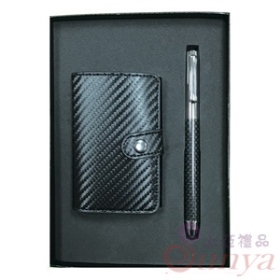 防磁卡片盒碳纖觸控原子筆組
