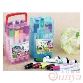 FV-38 12色吉妮可水洗彩色筆附放大鏡印章(直立式)