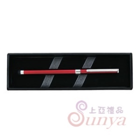 J029香檳紅鋼珠筆緞帶禮盒