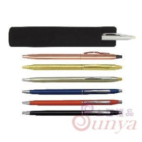 21V-32080按壓式原子筆(玫瑰金) 含絨布套