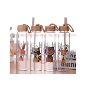 木蓋動物玻璃杯500ML