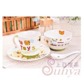 P039-1陶瓷餐具4件組(火車)