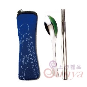 A068-2潛水布二件組(魚尾匙+筷)