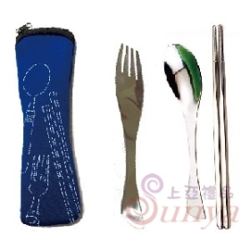 A068-3潛水布三件組(魚尾匙筷魚尾叉)