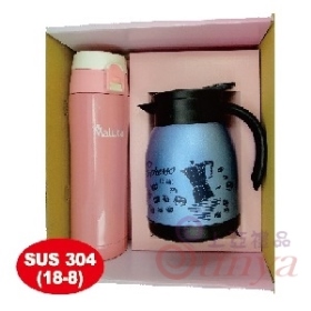C5504炫彩咖啡壺600ml+Maluta彈跳真空保溫瓶