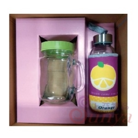 H027玻璃水瓶300ml+密封杯500ml