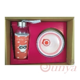 H026玻璃水瓶300ml+陶瓷碗380ml