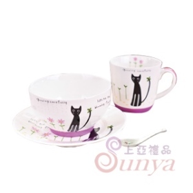 P039-2陶瓷餐具4件組(小貓)