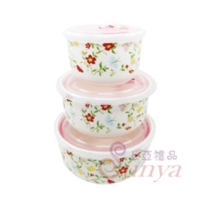 P008妙廚師多功能瓷密封保鮮碗組3入