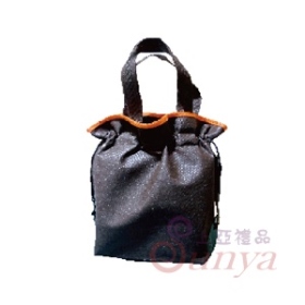 F051咖啡不織布束口袋