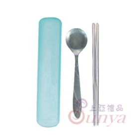 A031兩件抽盒組(仙鶴圓匙+筷+台製盒)