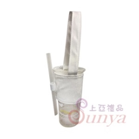 F094帆布飲料杯套(可插吸管)