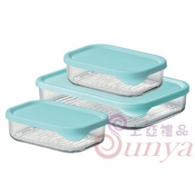 GL1276減油強化玻璃微波保鮮盒3入組