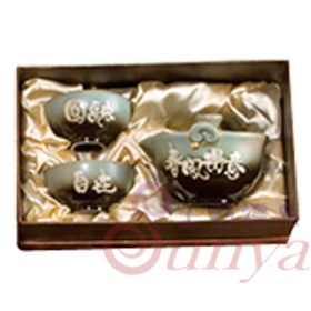 KT-3102陶藝釉1壺2杯茶具組
