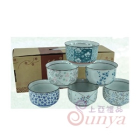 KT-0176-6唐草六色6入湯碗組