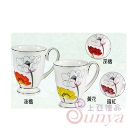 KT-4551-1骨瓷浮雕花高腳馬克杯組