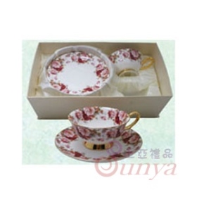 KT-6002骨瓷咖啡杯碟組-玫瑰