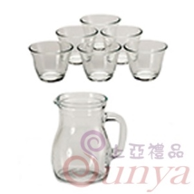 如意玻璃茶壺組(耐熱茶海6入亞瑪杯)