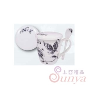 BF-013ESA青花蝶語 圓圓杯圓圓蓋匙(彩盒包裝)