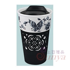 BF-06BB/A低骨瓷青花舞蝶風雅隨手杯(窗花款)