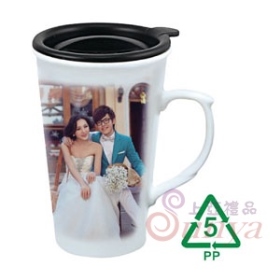 EC-21A-1單層紳士牛奶熱轉印杯(強化瓷)